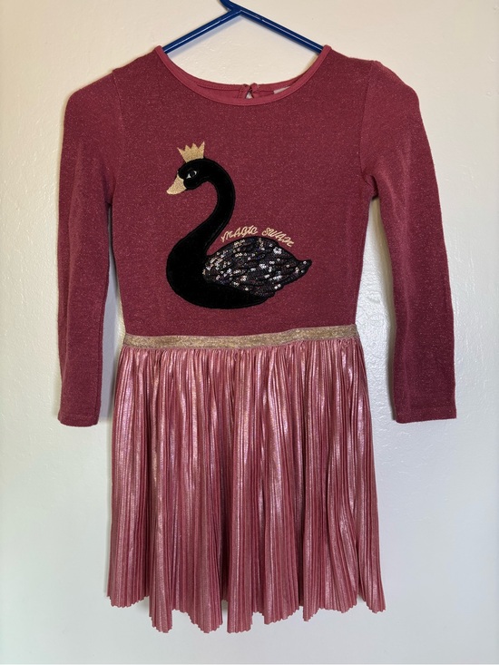 Palomino Other - Elegant Hot Pink Long Sleeve Dress with Swan Design